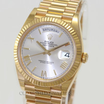 Rolex Day Date President Ref 228238 18K Gold Silver Dial